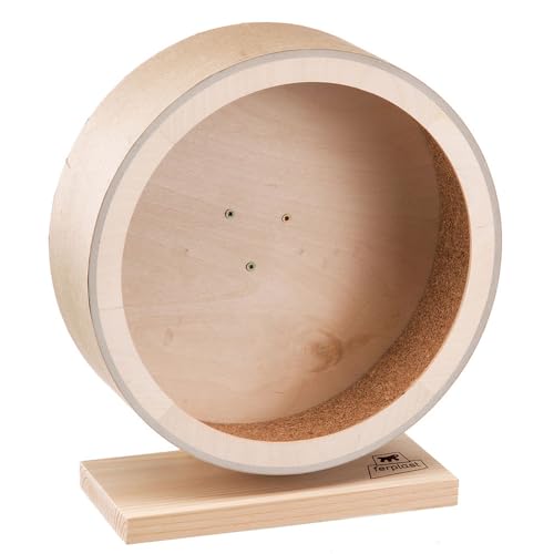 Ferplast Holzlaufrad Hamsterrad aus Holz, Laufrad Holzspielzeug für Chinchillahamster, Durchmesser 26,4 cm von Ferplast