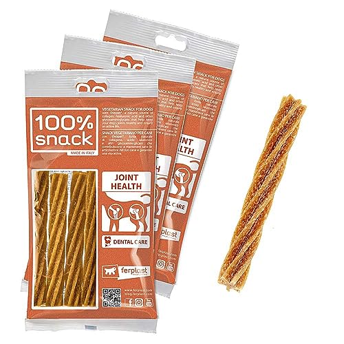 Ferplast Hunde-Snack Natürliche Hunde-Snack Snack Mundhygiene Für die Gesundheit der Gelenke mit Ei-Membran, Kit mit 3 Packungen 315g von Ferplast