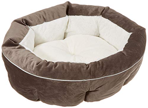 Ferplast Hundebett, Katzenbett MARQUIS 45, Haustierbett, Weiches Velours, Waschbar, Ø 45 x 16 cm, Grau von Ferplast