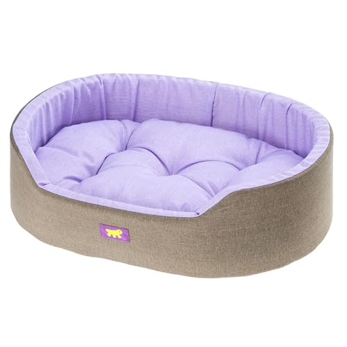 Ferplast Hundebett Dandy, Abnehmbares, waschbares Kissen, Baumwollbezug mit weicher Polsterung, großes Hundebett, 110 x 70 x H 23 cm, Lila von Ferplast