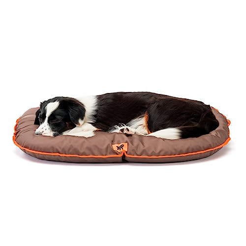 Ferplast Hundebett Hundematte, Hundekissen OSCAR 80 aus Waschbarem Technischen Stoff, Wasserabweisend, Widerstandsfähig und Kratzfest, 80 x 60 x h 18 cm. braun von Ferplast