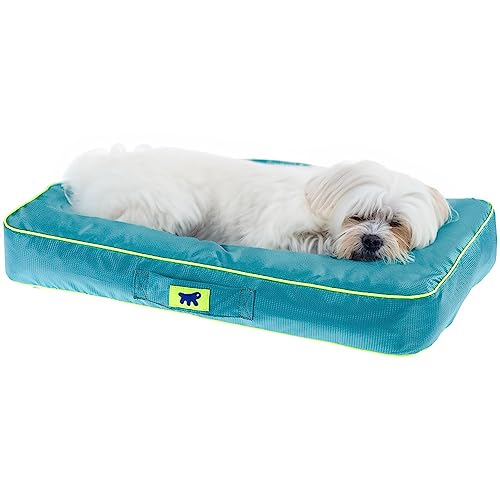 Ferplast Hundematte & Katzenmatte Klein - Orthopädisches Hundebett - Hundebett Waschbar & Kratzfest - Hundekissen - Hundebett Flauschig - Herausnehmbare Polsterung - Polo - 65 x 40 x h 8 cm, S, BLAU von Ferplast