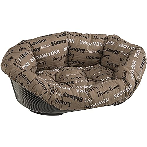 Ferplast Hundebett Hundesofa Katzenbett Hundematte Sofa' 6 Kunststoffkorb mit Waschbarem Gepolstertem Hundekissen, 73 x 55 x h 27 cm. von Ferplast