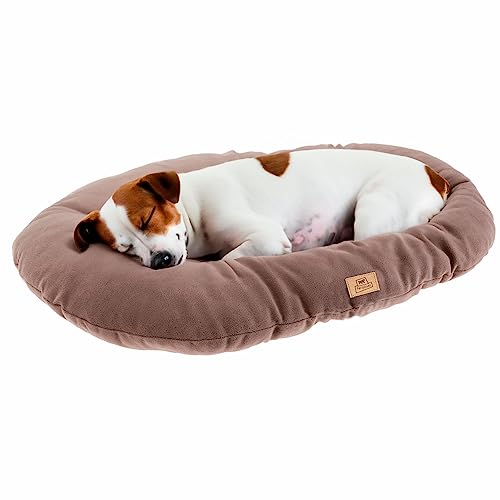 Ferplast Hundebett Katzenbett Huindekissen Relax Microfleece 65/6 Wattiertes Weiches Microfleece Waschbar Taupe von Ferplast