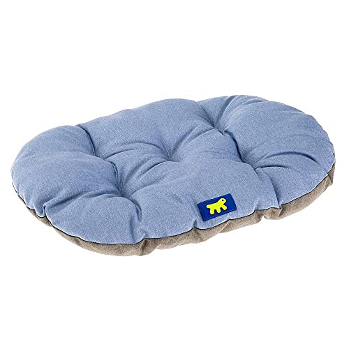 Ferplast Hundebett Relax, Hundekissen, Katzenkissen, Hundematte für Hundehütten und Autos – waschbar – aus Baumwolle mit weicher Polsterung, 100 x 63 cm. Himmelblau von Ferplast