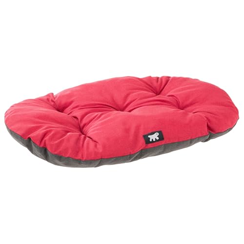 Ferplast Hundebett Relax, Hundekissen, Katzenkissen, Hundematte für Hundehütten und Autos – waschbar – aus Baumwolle mit weicher Polsterung, 100 x 63 cm. Rot von Ferplast