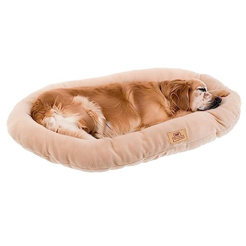 Ferplast Hundebett große Hunde Huindekissen Relax Microfleece 100/12 Wattiertes Weiches Microfleece Waschbar, Beige von Ferplast