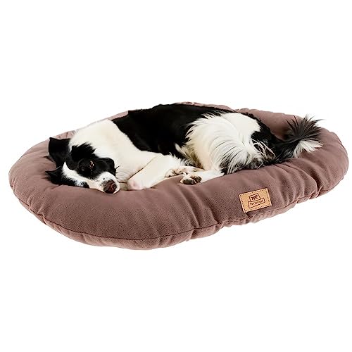 Ferplast Hundebett große Hunde Huindekissen Relax Microfleece 89/10 Wattiertes Weiches Microfleece Waschbar Taupe von Ferplast