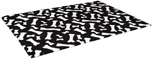 Ferplast Bodenmatte für Hunde und Katzen PLAZA GUMMY LARGE, Unterlage für Haustiere oder Welpen, isolierend, langlebig, waschbar, rutschfest, weicher Plüschstoff, 100 x 150 cm Schwarz von Ferplast