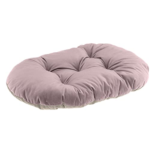 Ferplast Hundekissen Hundebett Katzenkissen Katzenbett Prince 55, Gepolstertes Haustierbett, doppelseitig verwendbar, weicher Samt, waschbar, 55 x 36 cm, rosa von Ferplast