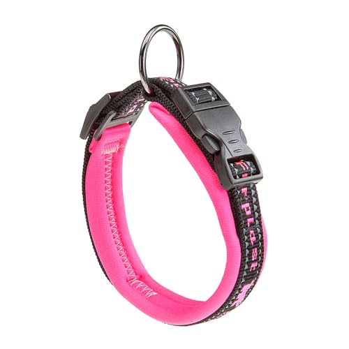 Ferplast Hundehalsband Sport Dog, Weich Gepolstertes Nylon Hunde Halsband für Kleine Hunde, Verstellbare und Reflektierend, Größe: 1,5 cm (25-35 cm), Rosa von Ferplast