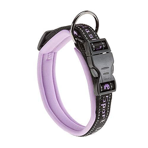 Ferplast Hundehalsband Sport Dog, Weich Gepolstertes Nylon Hunde Halsband für Kleine Hunde, Verstellbare und Reflektierend, Größe: 1,5 cm (25-35 cm), Violett von Ferplast