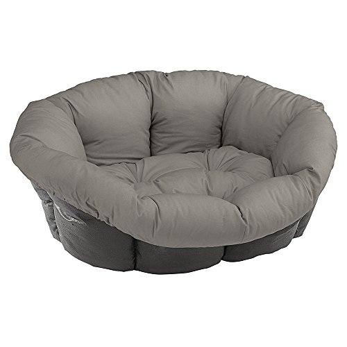 Ferplast Hundekissen, Hundebett und Katzenbett SOFA 'CUSHION 10 Kissen für Haustiere, gepolsterter Bezug, weiche waschbare Baumwollpolsterung, verstellbar mit Gummizug, 96 x 71 x h 32 cm grau von Ferplast