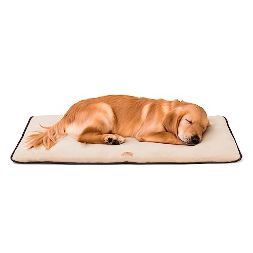 Ferplast Hundekissen Hundesofa Hundebett Große Hunde Zweiseitig Kratzfestes und wasserdichtes Gewebe, warmes MikrofleeceWaschbare Hundematte98 x 65 x 3,5 cm.Braun von Ferplast