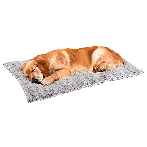 Ferplast Hundekissen Hundesofa Hundebett Große Hunde Zweiseitig Warmer Plüsch und Baumwolle, 107 x 70 x 5 cm.Grau von Ferplast