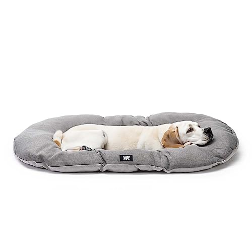 Ferplast Hundekissen Hundesofa Hundebett Große Hunde mit Antibakteriellem und Antiviralem Schutz, Baumwolle, Waschbar, 100 x 63 cm. Grau von Ferplast