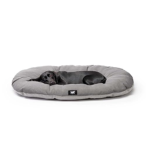 Ferplast Hundekissen Hundesofa Hundebett Große Hunde mit Antibakteriellem und Antiviralem Schutz, Baumwolle, Waschbar, 85 x 55 cm. Grau von Ferplast