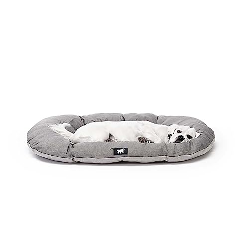 Ferplast Hundekissen Hundesofa Hundebett Mittelgroße Hunde mit Antibakteriellem und Antiviralem Schutz, Baumwolle, Waschbar, 78 x 50 cm. Grau von Ferplast