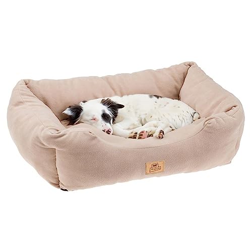 Ferplast Hundekörbchen Hundesofa Katzenbett COCCOLO Microfleece 60 Weiches Microfleece, Waschbar, Beige von Ferplast