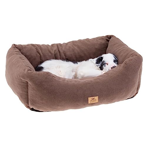 Ferplast Hundekörbchen Hundesofa Katzenbett COCCOLO Microfleece 60 Weiches Mikrofleece, Waschbar, Taupe von Ferplast