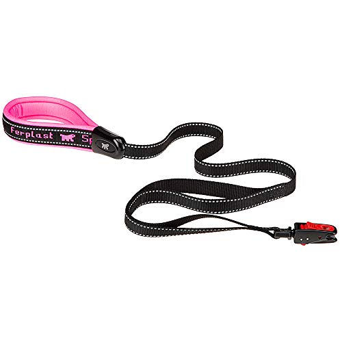 Ferplast Hundeleine Sport Dog Matic, Hundeleine für Mittelgroße Hunde, Innovativer Karabiner mit Magnetmechanismus, Gepolsterter Griff,Verstellbare und Reflektierend, aus Nylon, 120 cm, Rosa von Ferplast