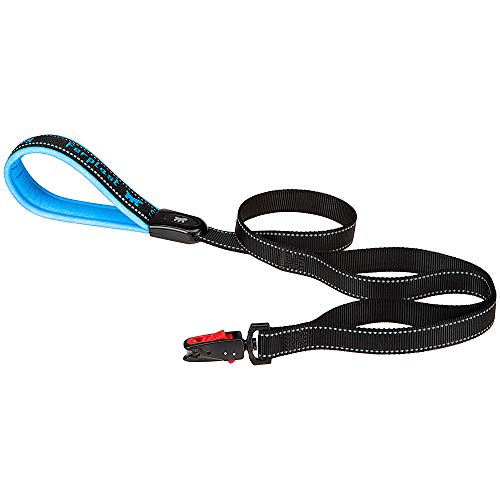 Ferplast Hundeleine Sport Dog Matic, Hundeleine für Mittelgroße Hunde, Innovativer Karabiner mit Magnetmechanismus, Gepolsterter Griff,Verstellbare und Reflektierend, aus Nylon, 120 cm, Blau von Ferplast