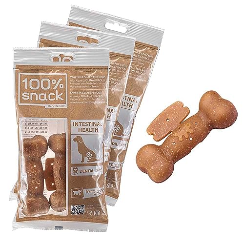 Ferplast Hundesnack Natürlicher Snack für Hunde Snacks Mundhygiene Medium für die Darmgesundheit mit Euglena Algen 3 Packungen 315g von Ferplast