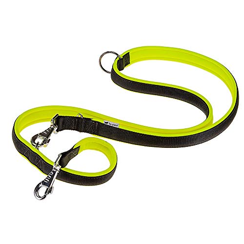 Ferplast Hundeleine ERGOFLUO, Trainingsleine für Hunde, Hundeleine für kleine Hunde, Ergonomisch Gepolsterter Griff, Metallkarabinerhaken, aus Nylon, 200 cm, Gelb von Ferplast