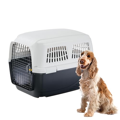 Ferplast Hundetransportbox Clipper 4, IATA-zugelassene Hundetransportbox, mittlere Hundetransportbox max 20 kg von Ferplast