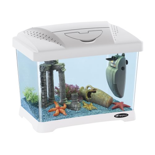 Ferplast Hydor Kunststoffaquarium Capri JUNIOR, Fassungsvermögen 21 L, Lampe und Innenfilter, Weiß von Ferplast