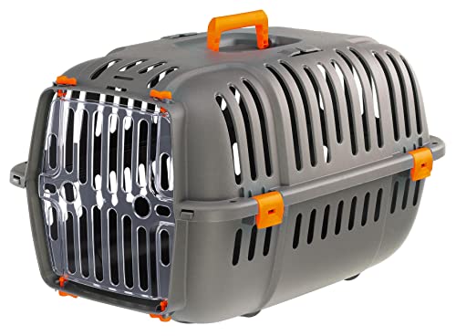 Ferplast Jet Pet Transporttasche für Hunde, geeignet für XS Hunderassen und kleine Katzen, zusammengebaute Maße: 56 x 36 x 33 cm, Orange von Ferplast