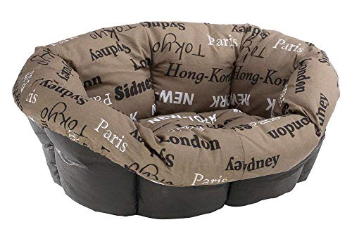 Ferplast Hundekissen, Hundebett und Katzenbett SOFA 'CUSHION 12 Kissen für Haustiere, gepolsterter Bezug, weiche waschbare Baumwollpolsterung, verstellbar mit Gummizug, 114 x 83 x h 37 cm braun von Ferplast