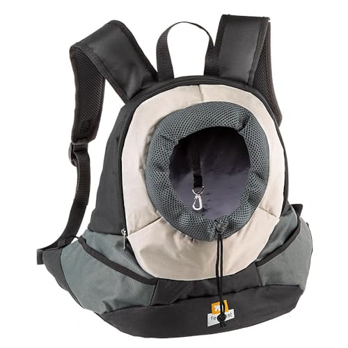 Ferplast Kleiner Hundetragerucksack KANGOO SMALL, Gepolsterte Schultern, Robustes und Strapazierfähiges Material, Grau von Ferplast