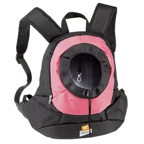 Ferplast Kleiner Hundetragerucksack KANGOO SMALL, Gepolsterte Schultern, Robustes und Strapazierfähiges Material, Pink von Ferplast