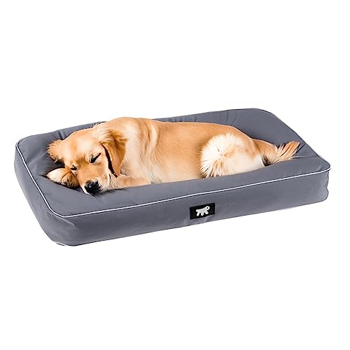 FERPLAST Hundematte Extra Groß - Orthopädisches Hundebett - Hundebett Waschbar & Kratzfest - Hundekissen - Hundebett Flauschig - Herausnehmbare Polsterung - Polo - 110 x 70 x h 8 CM, XL, GRAU von Ferplast