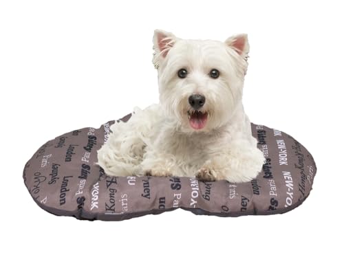 FERPLAST Hundebett & Katzenbett - Hundebett Klein - Hundebett Waschbar - Hundekissen - Matte für Hundehütten, Zwinger und Auto - Hundebett Flauschig - Relax - 55 x 36 CM, S, BRAUN von Ferplast