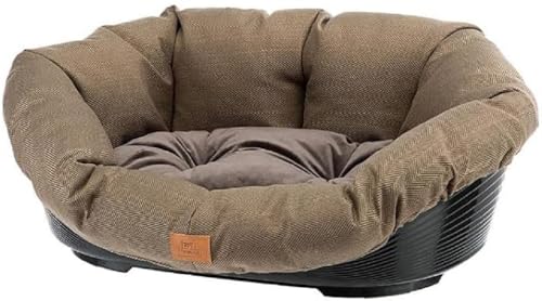 Ferplast Hundebett Hundesofa Katzenbett Hundematte SOFA' 4 Kunststoffkorb mit Waschbarem Gepolstertem Hundekissen, 64 x 48 x h 25 cm. von Ferplast