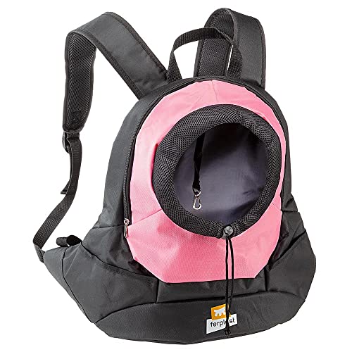 Ferplast Kleiner Hundetragerucksack KANGOO LARGE, Gepolsterte Schultern, Robustes und Strapazierfähiges Material, Pink von Ferplast