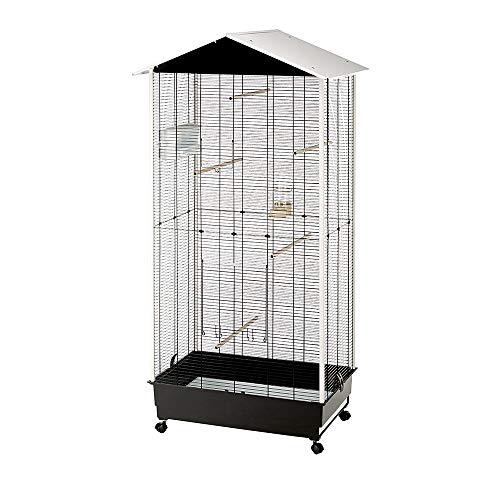 Ferplast Vogelvoliere Vogelkäfig Wellensittiche, Außengebrauch, inkl Räder und Vogelzubehör, 77 x 57 x h 162 cm von Ferplast