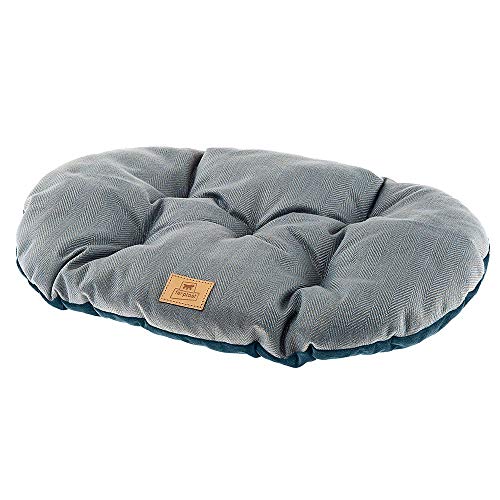 Ferplast Hundebett Hundekissen Katzenkissen Hundesofa für kleine Hunde, Katzenbett, 78 x 50 x 15 cm WaschbarBlau von Ferplast