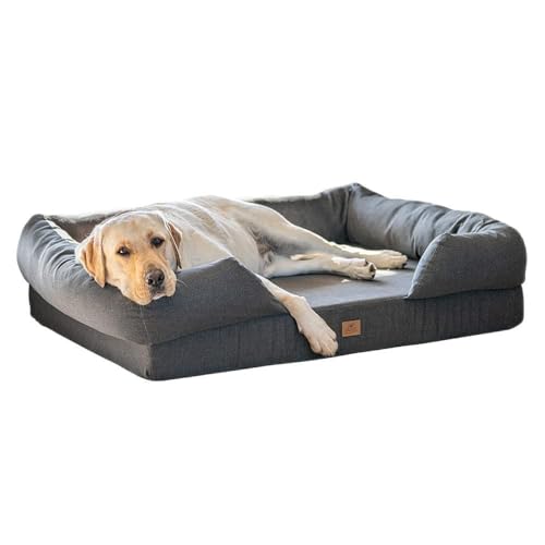 Ferplast Hundekissen Hundesofa Hundebette für Große Hunde Memoryschaum HundemattenOrthopädisches HundebettHundematratze Waschbar 112 x 88 x h 26,5 cm. Grau von Ferplast