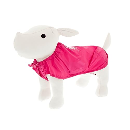 Pocket Regenmantel für kleine Hunde 30cm Pink für die Handtasche von Ferribiella