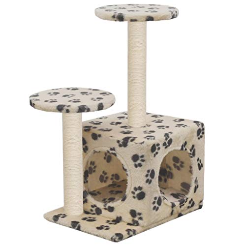 Festnight Katzen Kratzbaum Katzenbaum Katzenkratzbaum Kletterbaum mit Sisal-Kratzs?ulen 60 cm Katzen-Spielzeug von Festnight