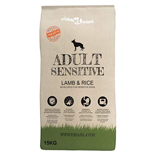 Festnight Premium-Trockenhundefutter Hundefutter Trockenfutter Adult Sensitive Lamb & Rice 15 kg für Erwachsene Hunde im Alter ab 1 Jahr von Festnight