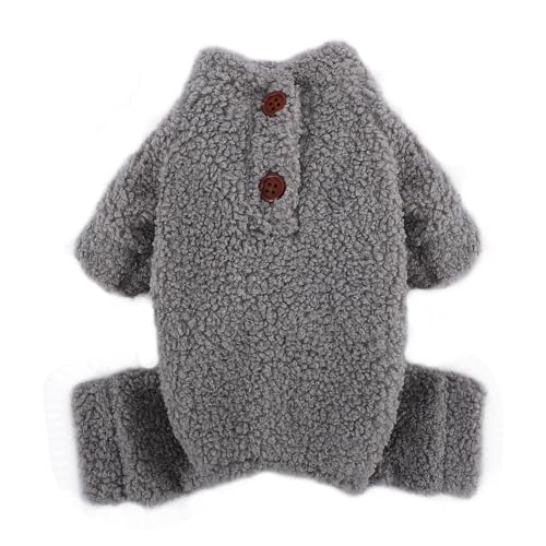 Teddy-Fleece-Hunde-Pyjama für kleine Hunde, Mädchen, Winter, warm, Welpen-Pyjama, Kleidung, Pullover, Outfit, kaltes Wetter, Hundemantel, einfarbig, Haustier-Einteiler für Chihuahua, Yorkie, Teetasse, von Fettorler