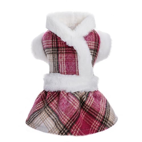 Hundepullover, Winterkleid für kleine Hunde, Mädchen, Rosa, Welpenkleidung, Outfit, Chihuahua, Yorkie, Teetasse, kaltes Wetter, Hundemantel, Fleece, warme Katzenbekleidung (Größe XXS, Rosarot) von Fettorler