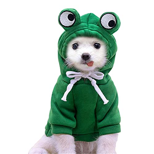 Haustier Hunde Sweatshirt mit Kapuze – Halloween und Weihnachten, Hunde Kapuzenpullover, Froschform, warmer Kapuzenpullover, Mantel, Haustierkleidung von Feuerblitz