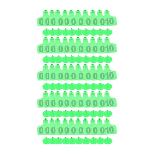 FewNvWa 100 Rinderohrmarken Zur Identifikation von Tieren auf Dem Bauernhof, GrÜn von FewNvWa