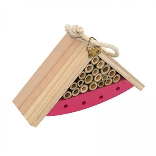 FewNvWa 2xHolz Insektenhotel Garten Bienenkäfer Und Insekten Nistkasten Rosa 12x5.6x8.5cm, 2 Stk. von FewNvWa