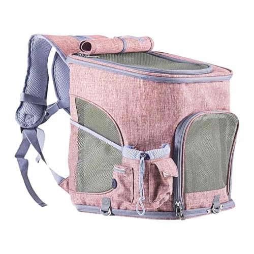 FewNvWa Haustierträger Rucksack Haustier Reisetasche Tragbarer Katzenbeutel Katzen -Rucksackträger für Outdoor, Rosa von FewNvWa